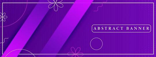 creative wide abstract banner created with simple geometric shapes vector