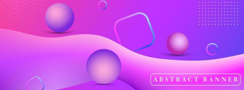 creative wide abstract banner created with simple geometric shapes