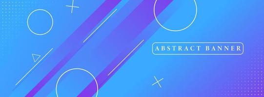 creative wide abstract banner created with simple geometric shapes vector