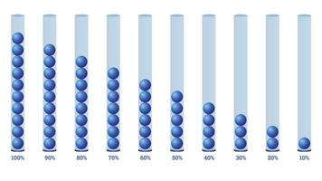 percentage infographics vector illustration in shape of cylinder and ball