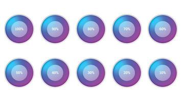 percentage infographics vector illustration in shape of colorful gradient circle.