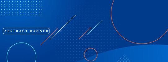 creative wide abstract banner created with simple geometric shapes vector