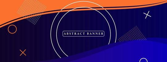 creative wide abstract banner created with simple geometric shapes vector