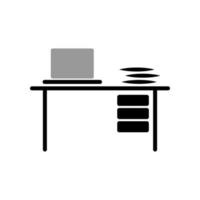 ilustración vectorial gráfico del icono de la mesa de oficina vector