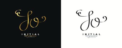 JO Initial Signature Logo Design with Elegant and Minimalist Handwriting Style. Initial J and O Logo Design for Wedding, Fashion, Jewelry, Boutique and Business Brand Identity vector