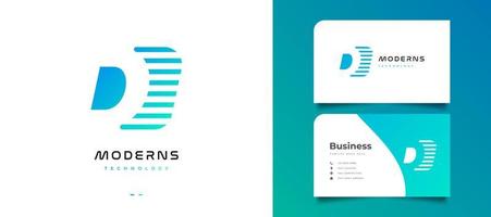 Abstract Letter D Logo Design with Striped Lines Style. Modern and Futuristic B Initial Logo for Business or Technology vector