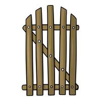 Gate, door, Old wooden fence with a semicircular top, vector illustration  in cartoon style on a white background 8842380 Vector Art at Vecteezy