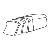 Monochrome picture, Bread for toast with sliced slices for sandwiches, vector illustration in cartoon style on a white background