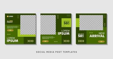 Set of editable square banner templates with photo collage. Suitable for Social Media Post and Online Advertising, Event, and etc. Vector Illustration.