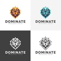 león animal fuerte supremo vector logo rey dominante majestuoso logo