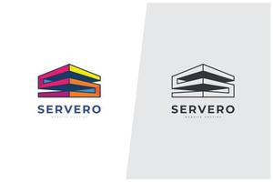 servero s letter arquitectura de construcción y plantilla de logotipo de alojamiento web vector