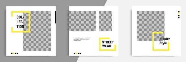 Minimal yellow social media banner catalog template vector