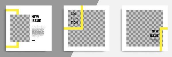 Minimal yellow social media banner catalog template vector