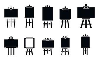 Easel poster icons set, simple style vector