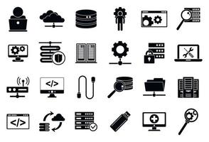 IT administrator icons set, simple style vector