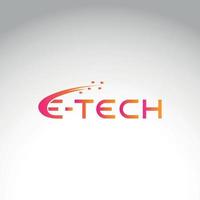 e tech logo design free vector file.