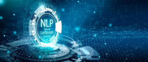 concepto de tecnología de computación cognitiva de procesamiento de lenguaje natural nlp.