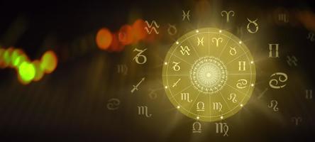 Zodiac sign wheel of fortune. Astrology concept. Power of the moon and the Universe. photo