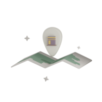 ilustração de localização de kaaba 3D com fundo transparente png