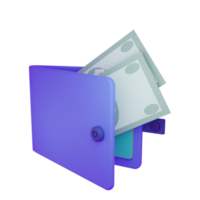 3d wallet object with transparent background png