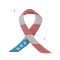 3D ribbon USA with transparent background png