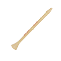 Oggetto clarinetto 3d con sfondo trasparente png