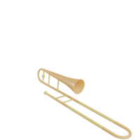 objeto de trombone 3D com fundo transparente png