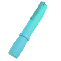 3d render medical flashlight pen object png