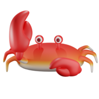 3d crab illustration with transparent background png