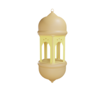 3d ramadan lantern object with transparent background png