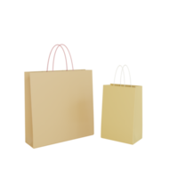 3d shopping bag object with transparent background png