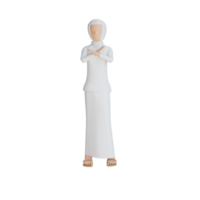 3d woman muslim refuse illustration with transparent background png