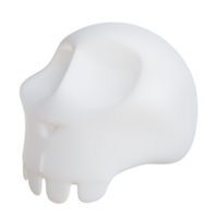 3d skull illustration with transparent background png