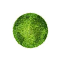 Green planet earth covered with grass, world environment day photo