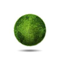 Green planet earth covered with grass, world environment day photo