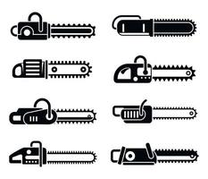 Chainsaw blade icons set, simple style vector