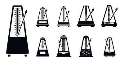 Classic metronome icons set, simple style vector