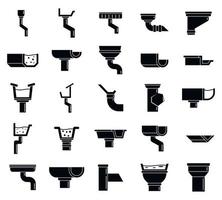 Gutter cover icons set, simple style vector