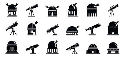 Planetarium icons set, simple style vector