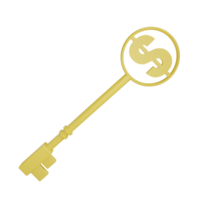 3d key object with transparent background png
