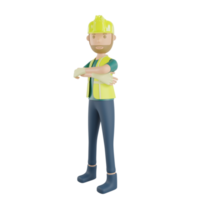 Construction worker pose gesture png