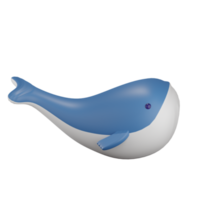 Ilustración de ballena 3d con fondo transparente png