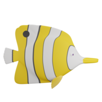 Illustrazione di pesce farfalla 3d con sfondo trasparente