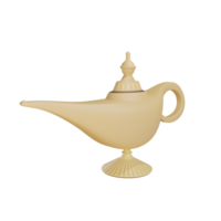 3d ramadan oil lamp object with transparent background png