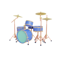 Oggetto strumento tamburo 3d con sfondo trasparente png