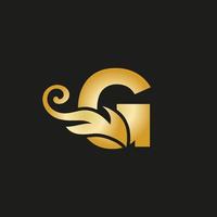 logotipo de la letra g de lujo dorado. logotipo g con un archivo vectorial de estilo elegante. vector