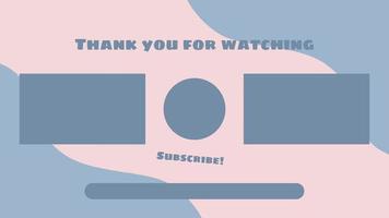 pantalla final interactiva o vlogger de video final para creadores de contenido con color rosa pálido y azul pastel