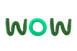 message  wow  Funny plasticine alphabet letters on white background png