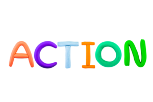 message action Funny plasticine alphabet letters on white background png