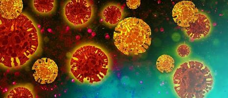 Corona virus background, pandemic risk concept. 3D illustration photo